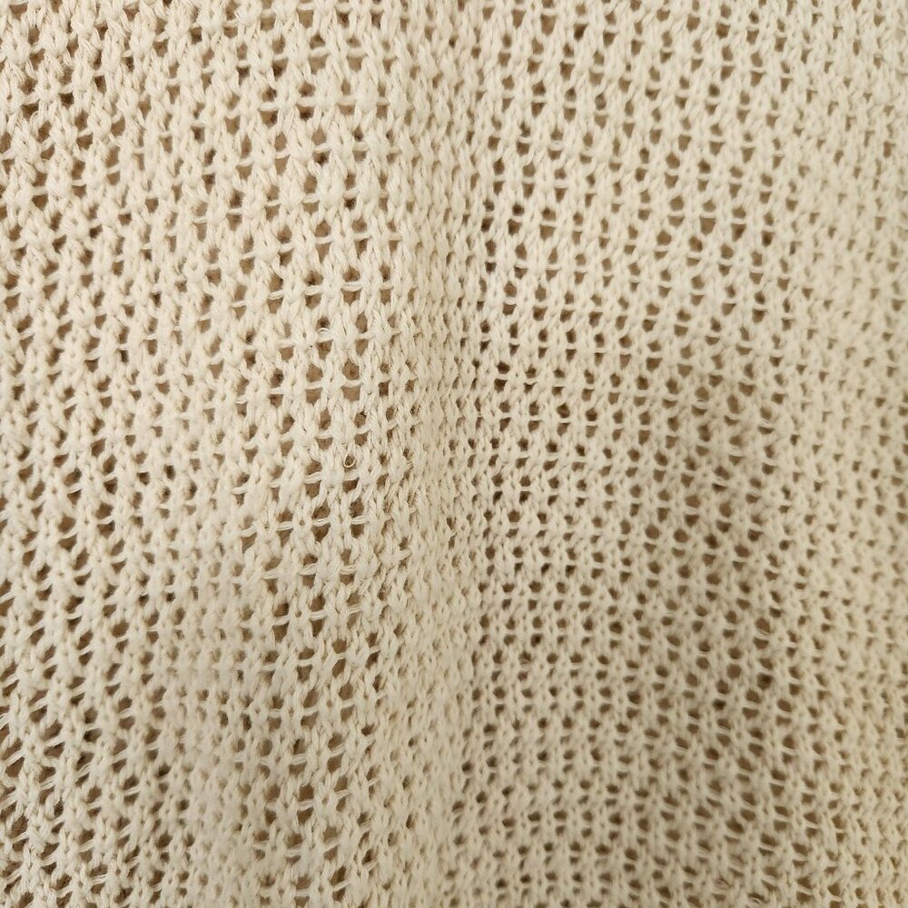 Michael Stars Crochet Fringe Knit Sleeveless Top Beige Soft Comfy Festival Boho - Picture 8 of 12